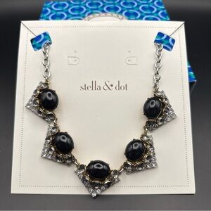 Stella & Dot Black and Silver Rory Necklace - Never Worn